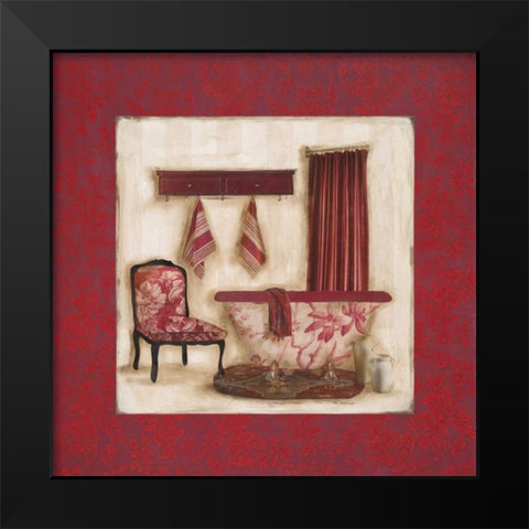 Ruby Romance II Black Modern Wood Framed Art Print by Robinson, Carol