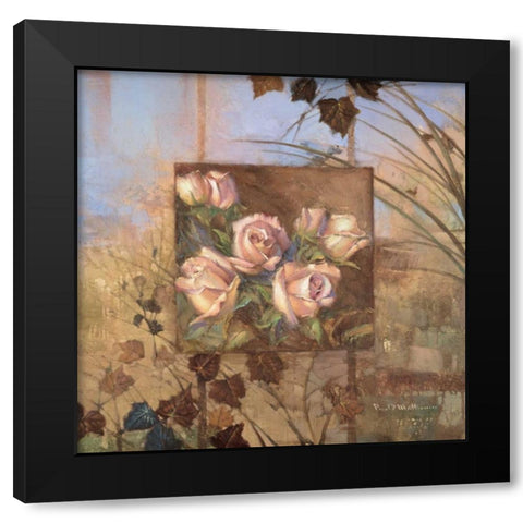 Signna Rose Black Modern Wood Framed Art Print by Mathenia, Paul
