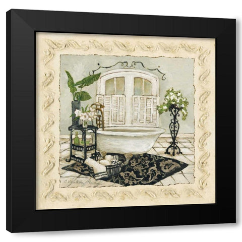 Serenity Bath I Black Modern Wood Framed Art Print by Olson, Charlene