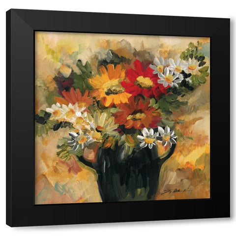 Daisy Dynamic I Black Modern Wood Framed Art Print with Double Matting by Alldredge, Joy