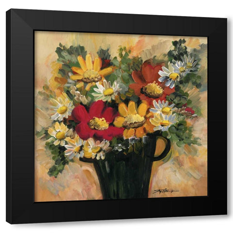 Daisy Dynamic II Black Modern Wood Framed Art Print with Double Matting by Alldredge, Joy