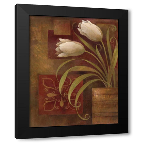 Tulip Interlude II Black Modern Wood Framed Art Print with Double Matting by Vollherbst-Lane, Elaine