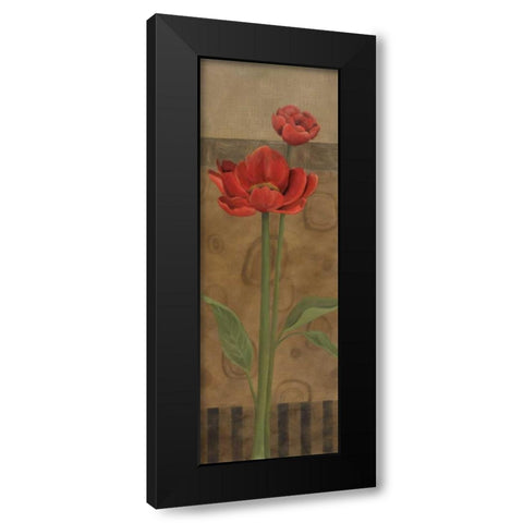 Geometric Poppy I Black Modern Wood Framed Art Print by Robinson, Carol