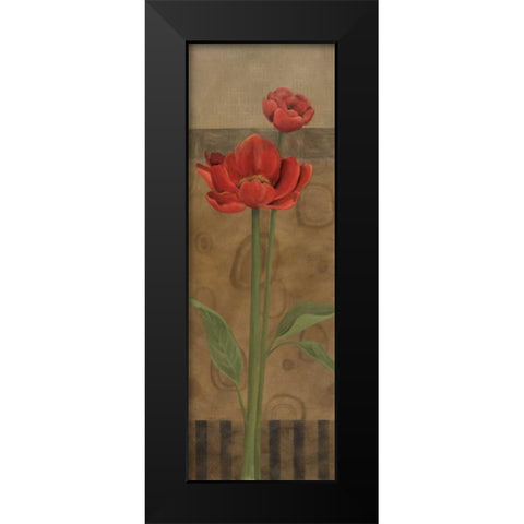 Geometric Poppy I Black Modern Wood Framed Art Print by Robinson, Carol