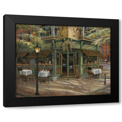 Mandis Cafe Black Modern Wood Framed Art Print with Double Matting by Manning, Ruane
