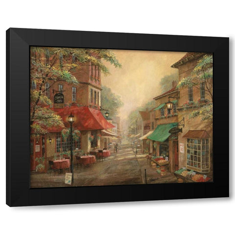 Charlies Cafe Black Modern Wood Framed Art Print by Manning, Ruane