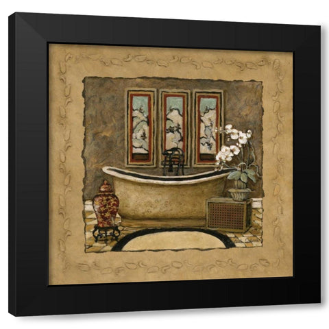 Asian Warmth II Black Modern Wood Framed Art Print by Olson, Charlene