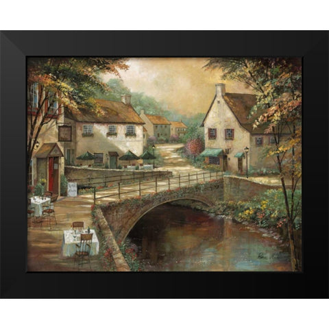 Michaels Pub Black Modern Wood Framed Art Print by Manning, Ruane