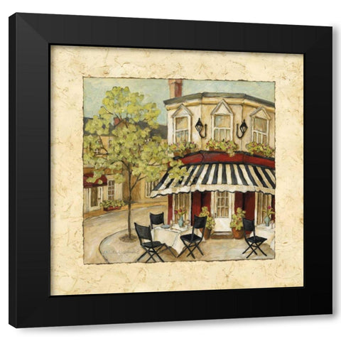 Corner Cafe II Black Modern Wood Framed Art Print by Olson, Charlene