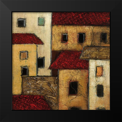 City Block I Black Modern Wood Framed Art Print by Galaxy of Graphics