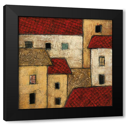 City Block II Black Modern Wood Framed Art Print with Double Matting by Galaxy of Graphics