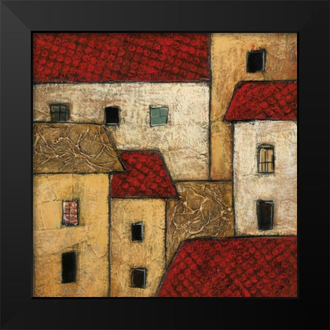 City Block II Black Modern Wood Framed Art Print by Galaxy of Graphics