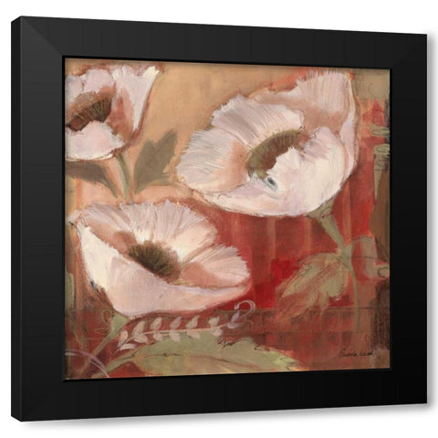 Amapola Blanc II Black Modern Wood Framed Art Print with Double Matting by Luer, Pamela