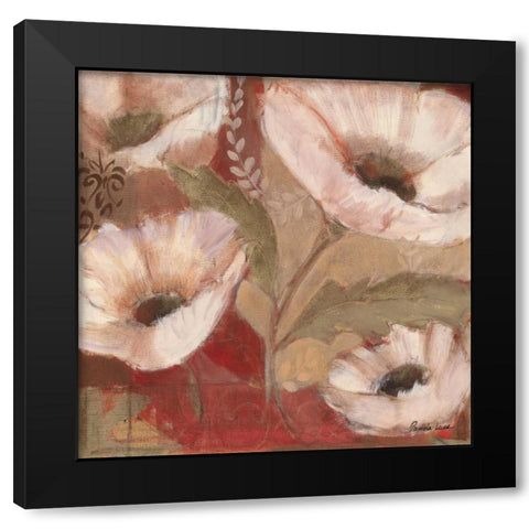 Amapola Blanc III Black Modern Wood Framed Art Print with Double Matting by Luer, Pamela