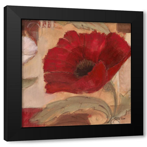 Amapola Roja IV Black Modern Wood Framed Art Print with Double Matting by Luer, Pamela