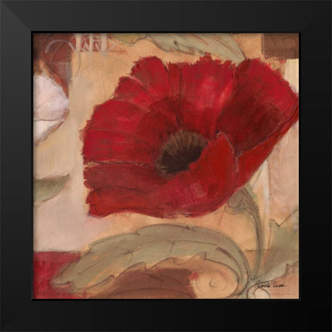 Amapola Roja IV Black Modern Wood Framed Art Print by Luer, Pamela