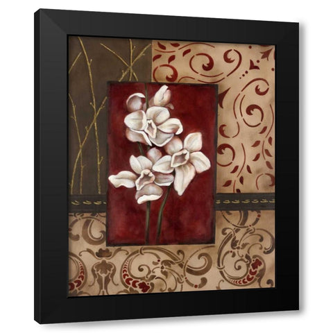 Stylized Orchid I Black Modern Wood Framed Art Print with Double Matting by Robinson, Carol