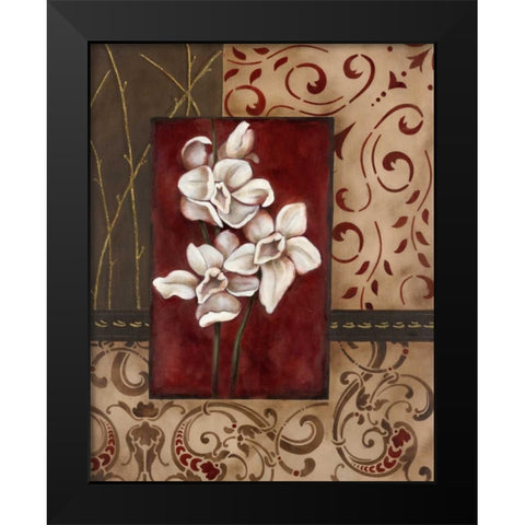 Stylized Orchid I Black Modern Wood Framed Art Print by Robinson, Carol