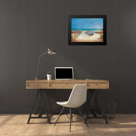 Ocean Breeze Black Modern Wood Framed Art Print by Manning, Ruane