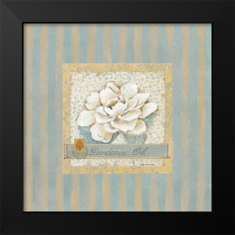 Gardenia Oil Black Modern Wood Framed Art Print by Robinson, Carol