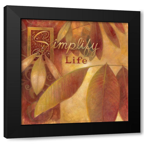Simplify Black Modern Wood Framed Art Print by Vollherbst-Lane, Elaine