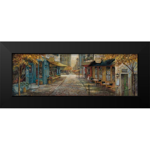 Embracing City Charm Black Modern Wood Framed Art Print by Manning, Ruane