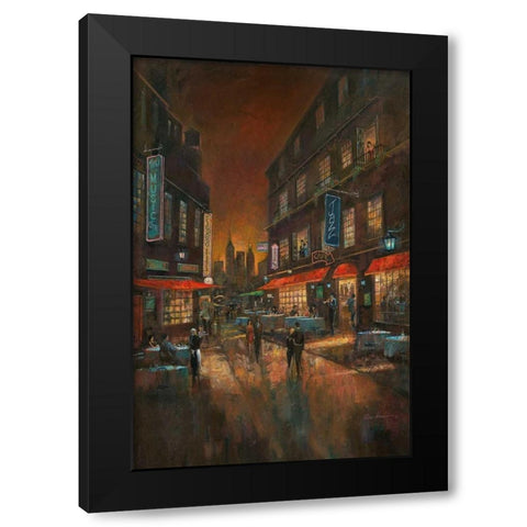 The Music Club Black Modern Wood Framed Art Print by Manning, Ruane
