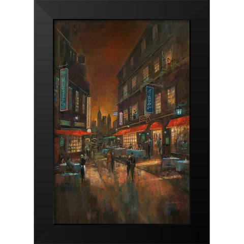 The Music Club Black Modern Wood Framed Art Print by Manning, Ruane