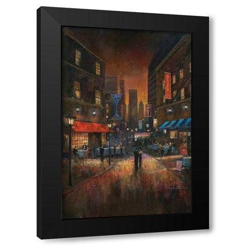 The Blues Club Black Modern Wood Framed Art Print by Manning, Ruane