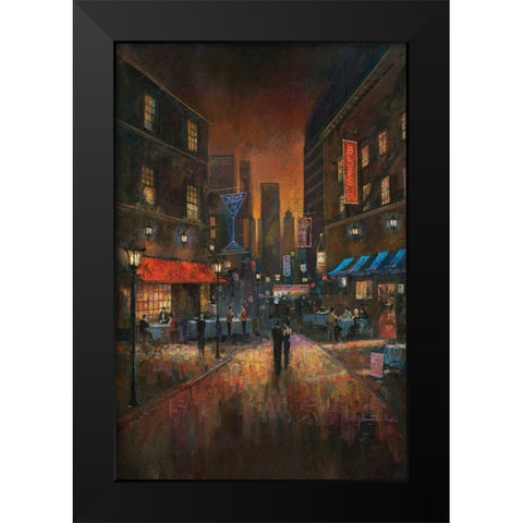 The Blues Club Black Modern Wood Framed Art Print by Manning, Ruane
