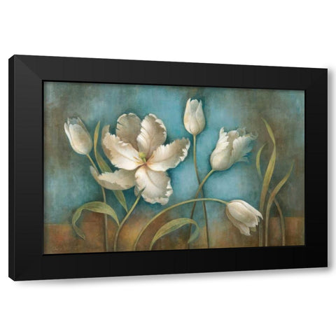 Tulip Melody Black Modern Wood Framed Art Print with Double Matting by Vollherbst-Lane, Elaine