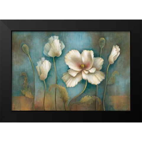 Poppy Melody Black Modern Wood Framed Art Print by Vollherbst-Lane, Elaine