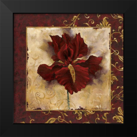 Iris Black Modern Wood Framed Art Print by Henson, Richard