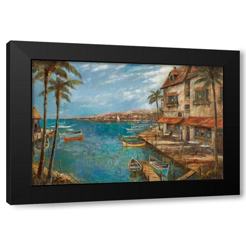 My Favorite Pub Black Modern Wood Framed Art Print by Manning, Ruane