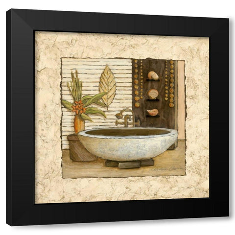 Feng Shui Bath II Black Modern Wood Framed Art Print by Olson, Charlene