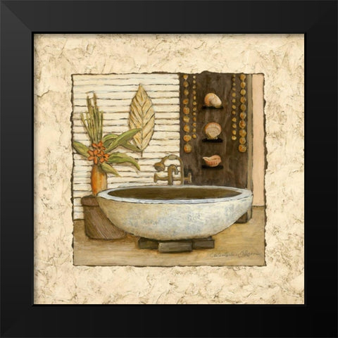 Feng Shui Bath II Black Modern Wood Framed Art Print by Olson, Charlene