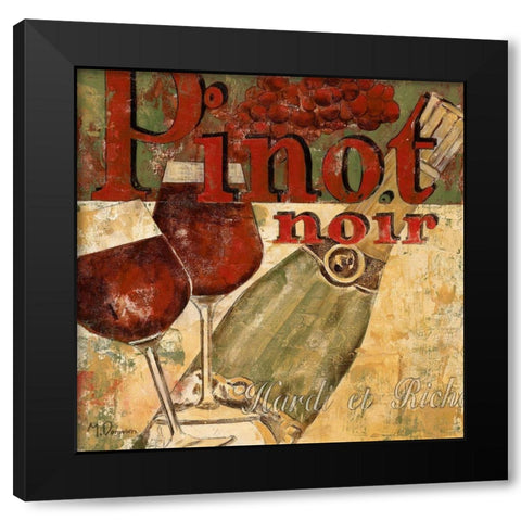 Pinot Noir Black Modern Wood Framed Art Print with Double Matting by Donovan, Maria