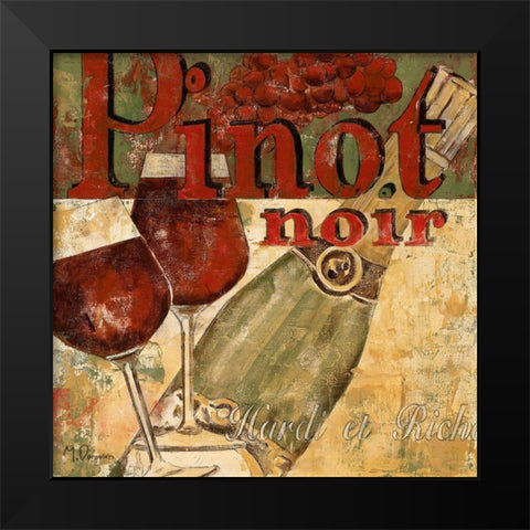 Pinot Noir Black Modern Wood Framed Art Print by Donovan, Maria