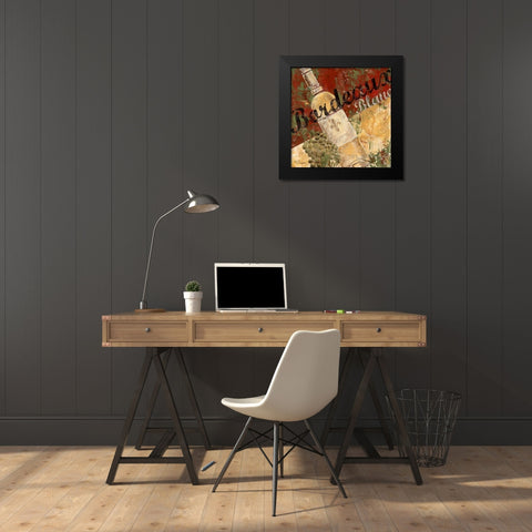 Bordeaux Blanc Black Modern Wood Framed Art Print by Donovan, Maria