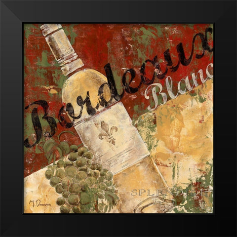 Bordeaux Blanc Black Modern Wood Framed Art Print by Donovan, Maria