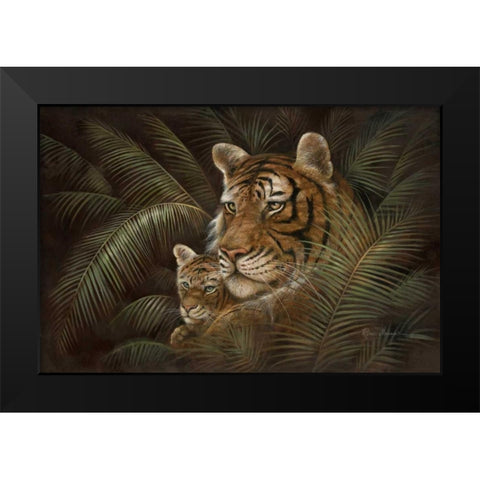 Endangered Love Black Modern Wood Framed Art Print by Manning, Ruane
