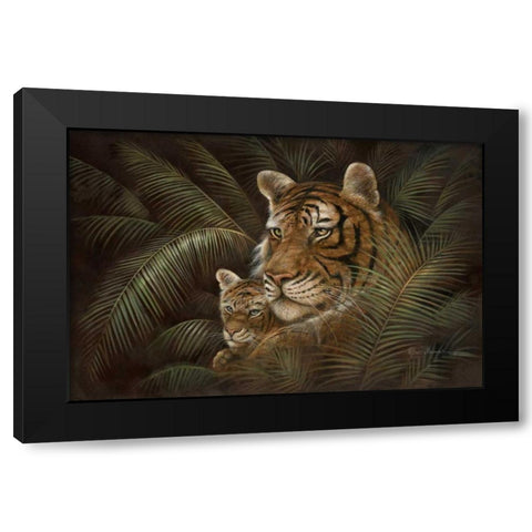 Jeweled Iris I Black Modern Wood Framed Art Print by Donovan, Maria