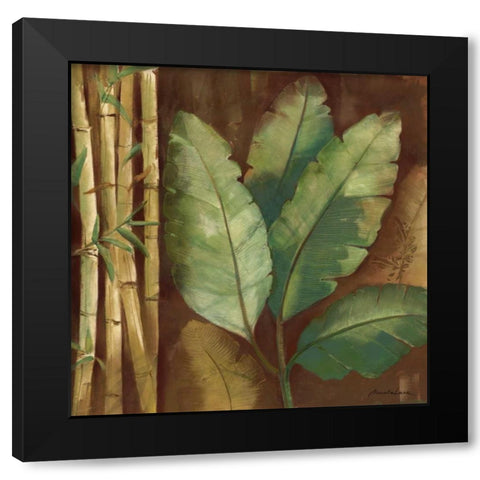 Bamboo and Palms I Black Modern Wood Framed Art Print with Double Matting by Luer, Pamela