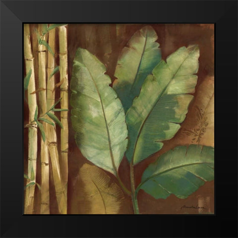 Bamboo and Palms I Black Modern Wood Framed Art Print by Luer, Pamela