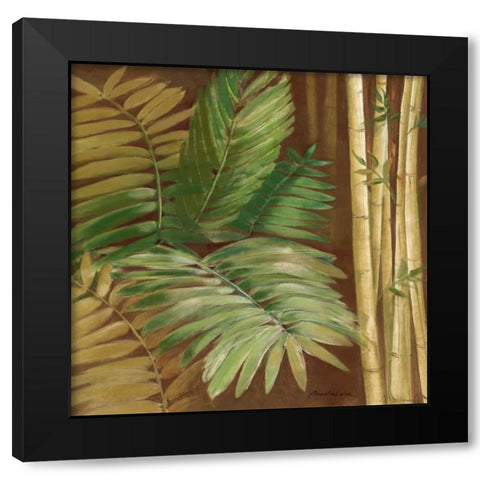 Bamboo and Palms II Black Modern Wood Framed Art Print with Double Matting by Luer, Pamela