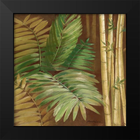Bamboo and Palms II Black Modern Wood Framed Art Print by Luer, Pamela