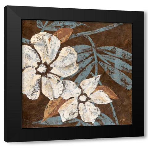 Flowers on Chocolate I Black Modern Wood Framed Art Print by Donovan, Maria