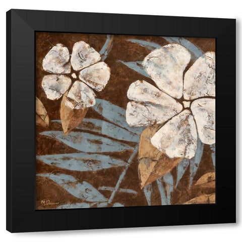 Flwers on Chocolate II Black Modern Wood Framed Art Print by Donovan, Maria