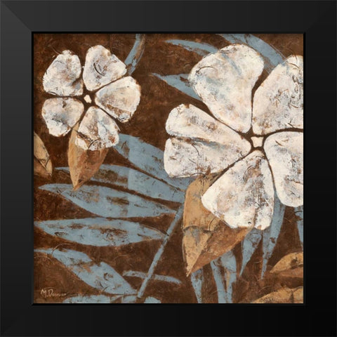 Flwers on Chocolate II Black Modern Wood Framed Art Print by Donovan, Maria