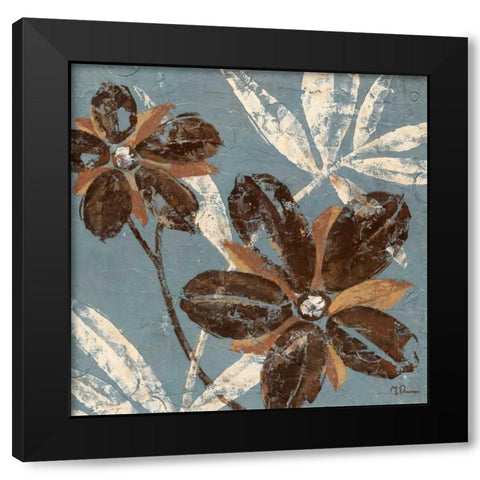 Flowers on Denim III Black Modern Wood Framed Art Print with Double Matting by Donovan, Maria